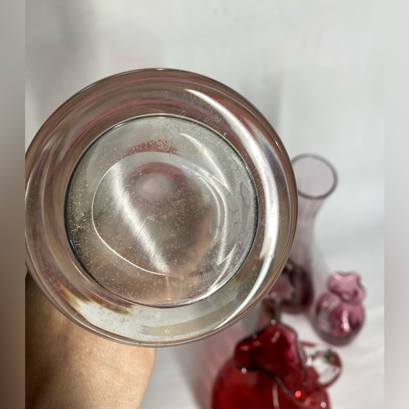 Cranberry purple clear art glass vases decanter’s Bundle - Picture 9 of 12